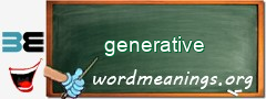 WordMeaning blackboard for generative